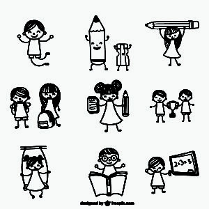9 Hand-painted children play vector